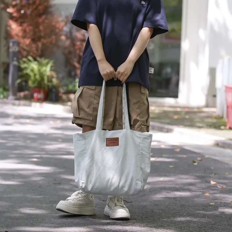 Alcohol Dragon Denim Canvas Bag Shoulder Bags Regular Women's White/Light Blue-2