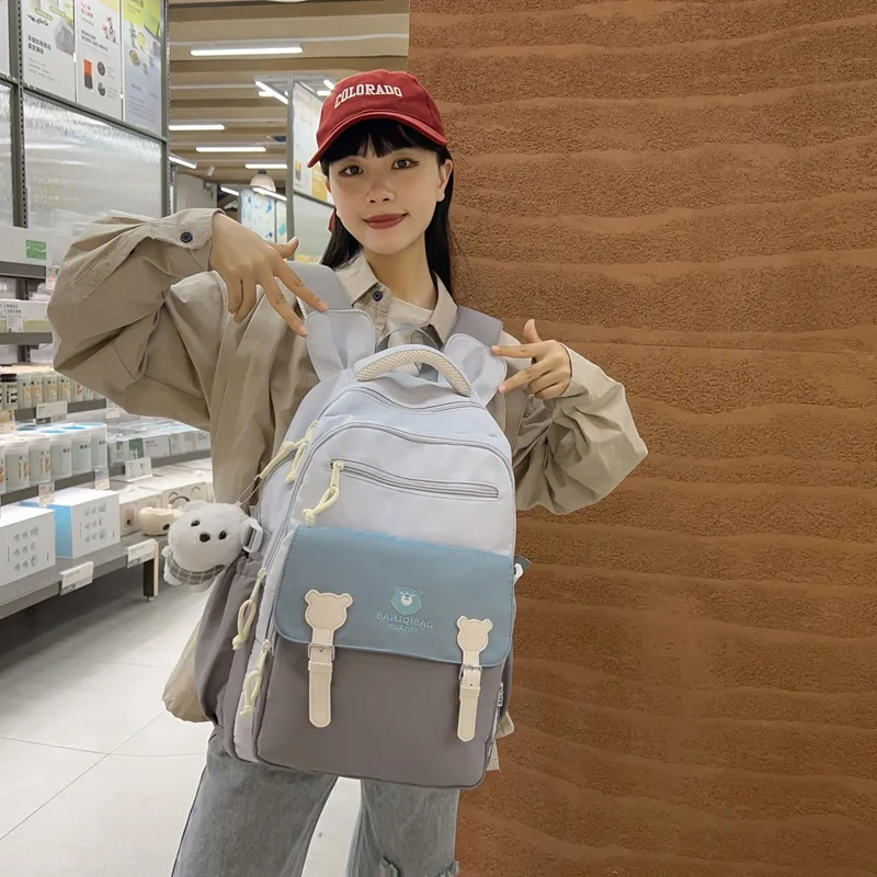 Alcohol Dragon Nylon Backpack Regular Women's Multicolor-27