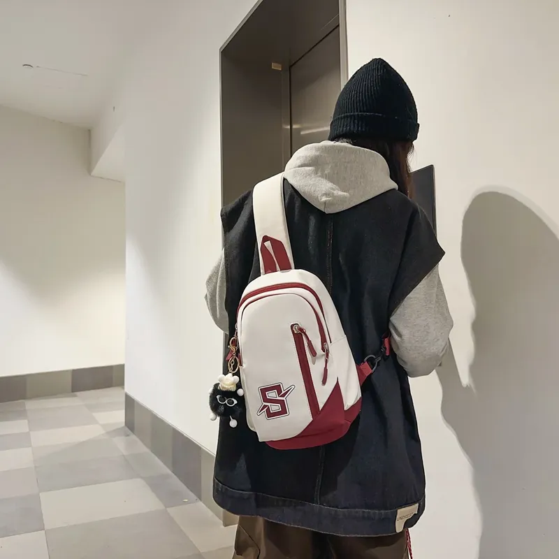Alcohol Dragon Nylon Sling Bag Regular Unisex Black/Red Blue/White Blue/White Khaki/White Red-3