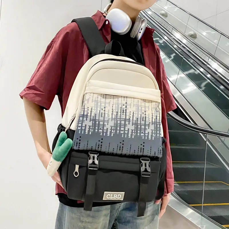 Alcohol Dragon Nylon Backpack Regular Unisex Black/Green Khaki Gray-14