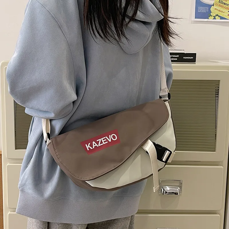 Alcohol Dragon Nylon Shoulder Bag, Crossbody Bag Regular Unisex Gray & Orange/Black & Red/Khaki & White/White & Black-10