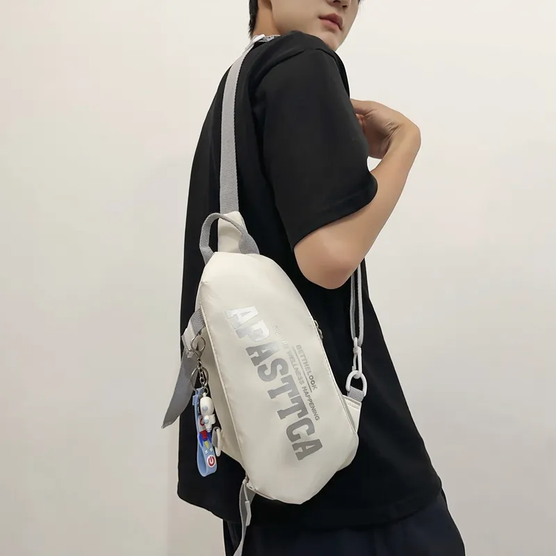 Alcohol Dragon Nylon Sling Bag Regular Unisex White Green/White Red/White Gray/Black-11