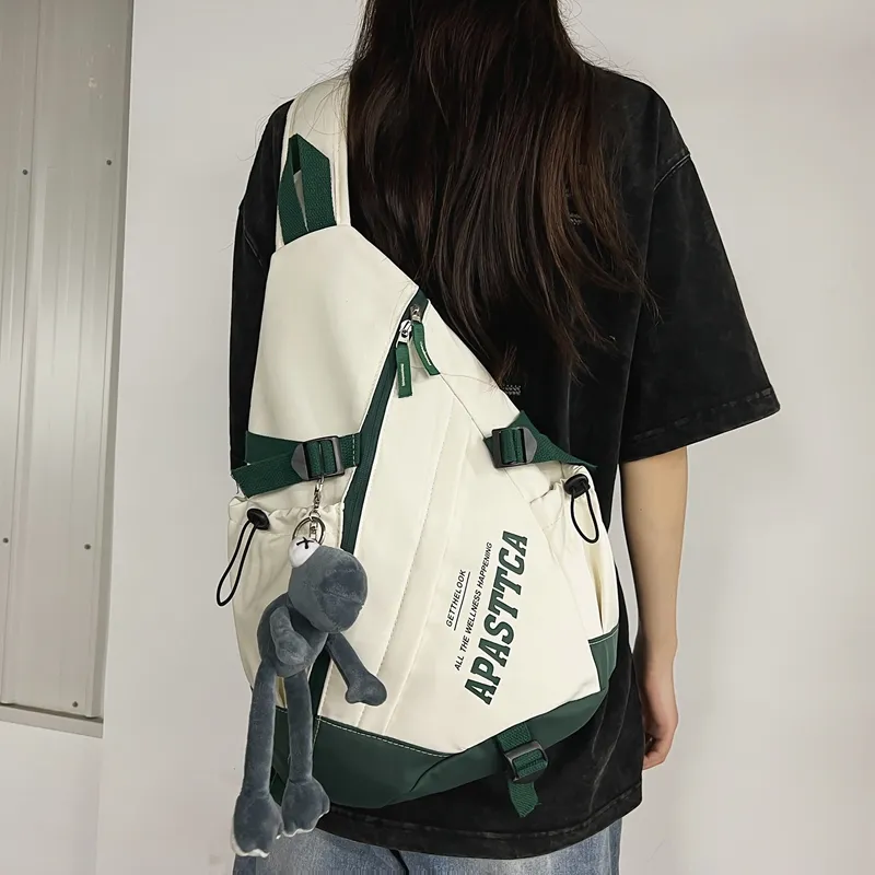 GOBLIN SHARKS 1759 Nylon Crossbody Bag Regular Unisex Black/Red/Green/Gray-4