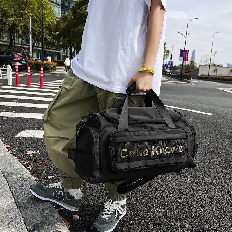 Alcohol Dragon Nylon With Mesh Travel Bag Regular Unisex Black/Gray/Green-9