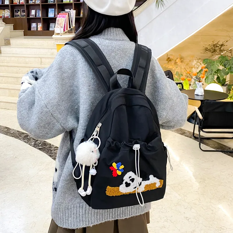 Alcohol Dragon Nylon Backpack Regular Women's Multicolor-4