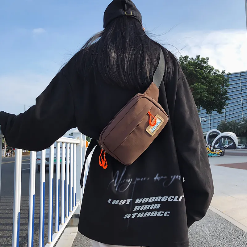 Alcohol Dragon Nylon Sling Bag Regular Unisex White/Brown Black/Khaki-19