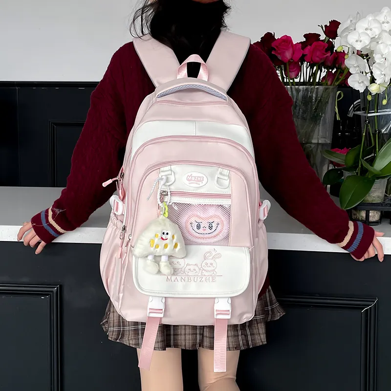 Alcohol Dragon Canvas Backpack Regular Women's Multicolor-23