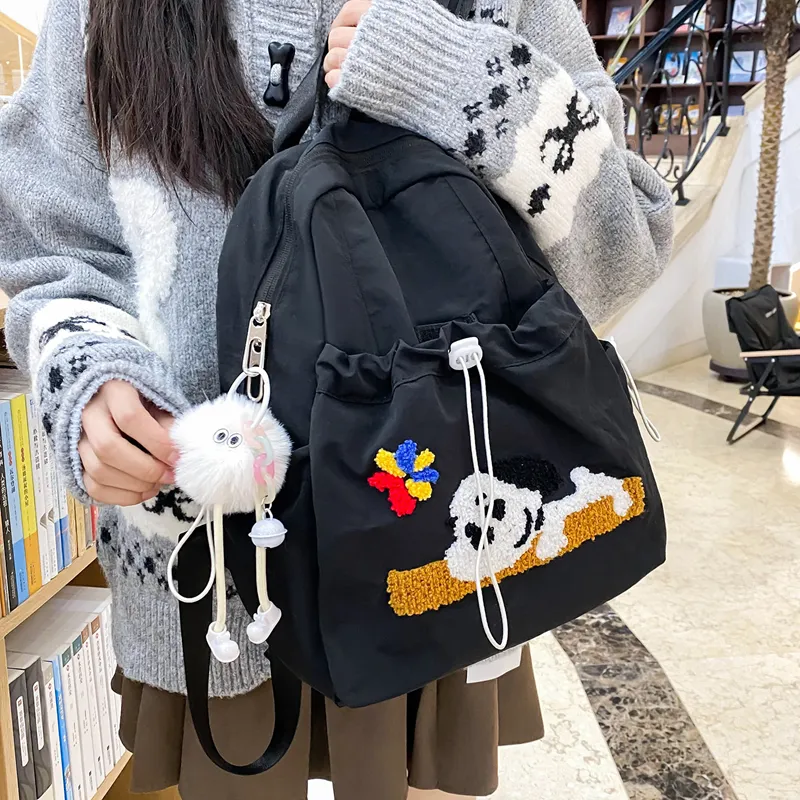 Alcohol Dragon Nylon Backpack Regular Women's Multicolor-6