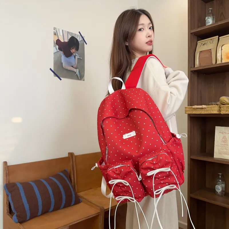 Alcohol Dragon Nylon Backpack Women's Multicolor-16