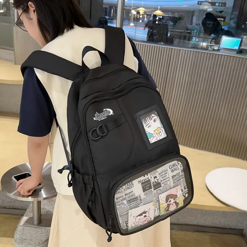 Alcohol Dragon Nylon Backpack Regular Women's Multicolor-7