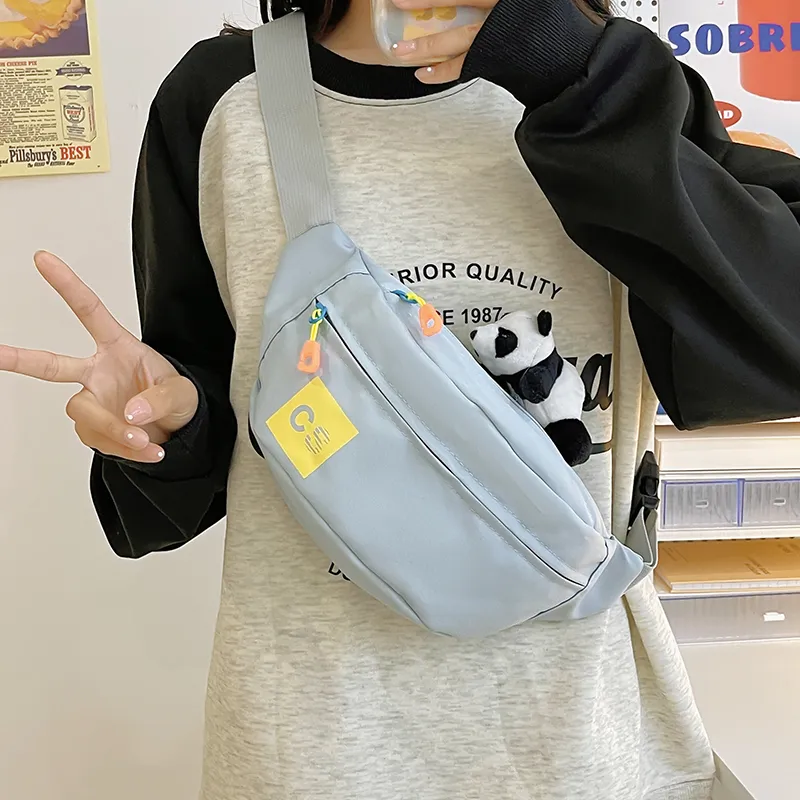 Alcohol Dragon Nylon Fabric Sling Bag Regular Unisex White/Blue/Black/Green/Black White Plaid-23