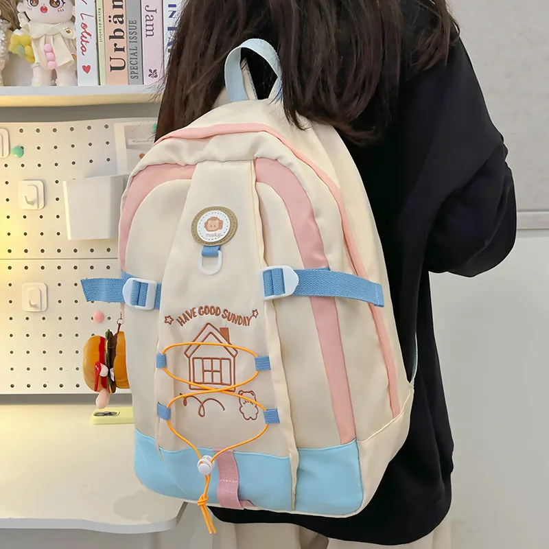 Alcohol Dragon Nylon Backpack Women's Multicolor-21