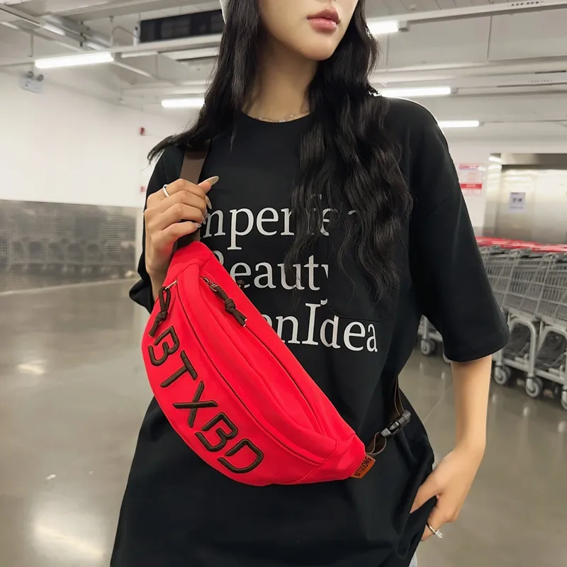 Alcohol Dragon Nylon Fabric Sling Bag Regular Unisex Black/White/Gray/Red/Orange-3