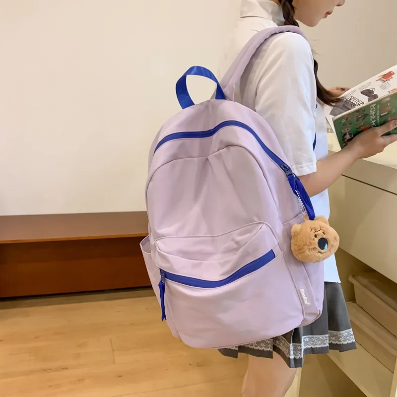 Alcohol Dragon Nylon Backpack Regular Unisex White/Yellow/Purple/Pink/Mint Green-20