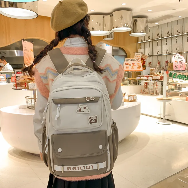 Alcohol Dragon Nylon Backpack Women's Multicolor-18