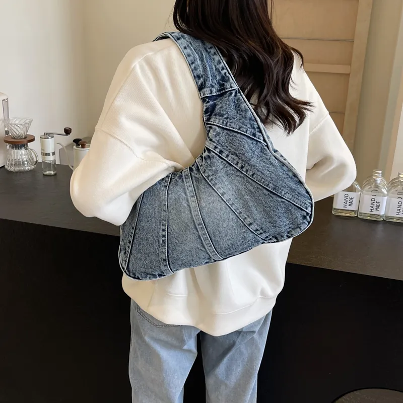 Alcohol Dragon Denim Shoulder Bag Women's Black/Light Blue/Dark Blue/Denim Blue-25