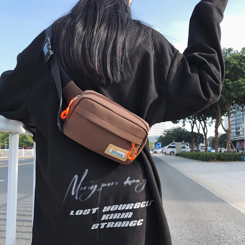 Alcohol Dragon Nylon Sling Bag Regular Unisex White/Brown Black/Khaki-21