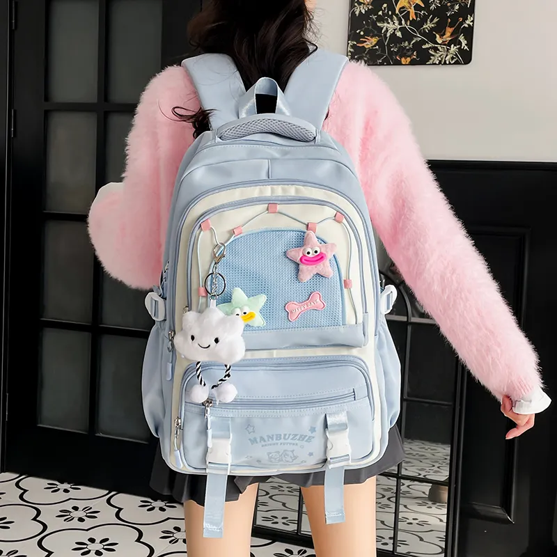 Alcohol Dragon Canvas Backpack Regular Women's Multicolor-26