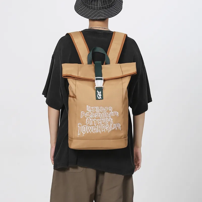 Alcohol Dragon Nylon Backpack Regular Unisex Black/Gray White/Khaki-7