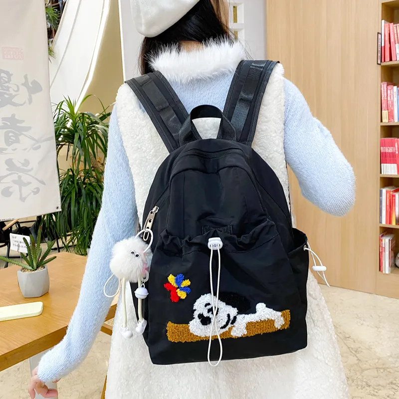 Alcohol Dragon Nylon Backpack Regular Women's Multicolor-1