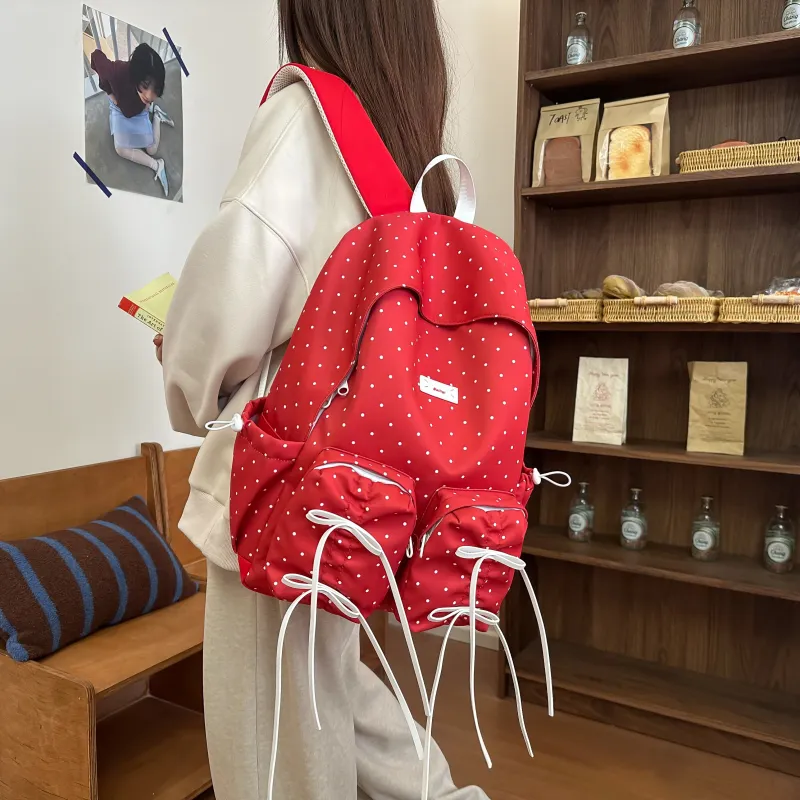 Alcohol Dragon Nylon Backpack Women's Multicolor-14