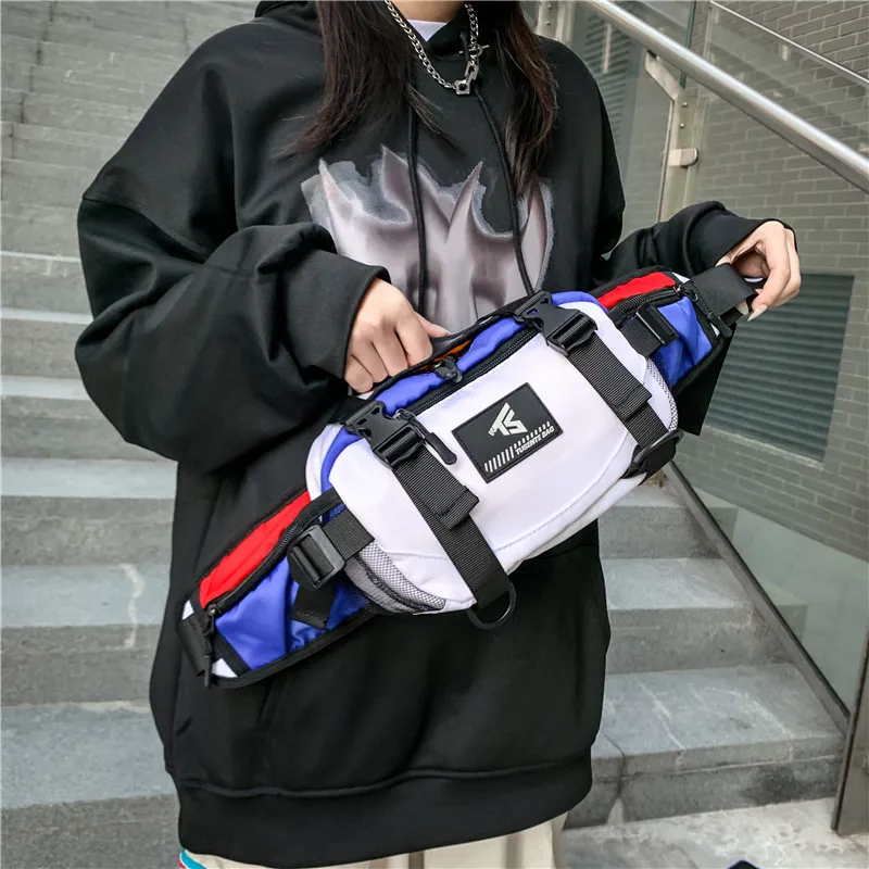 Alcohol Dragon Oxford Fanny Pack Shoulder Bag Crossbody Bag Regular Unisex White &/Black &/Black-4