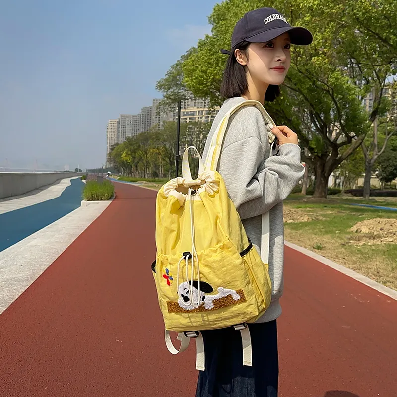 Alcohol Dragon Nylon Backpack Regular Women's Multicolor-27
