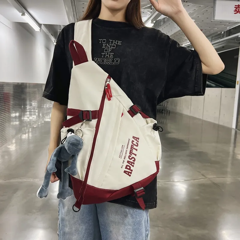 GOBLIN SHARKS 1759 Nylon Crossbody Bag Regular Unisex Black/Red/Green/Gray-26