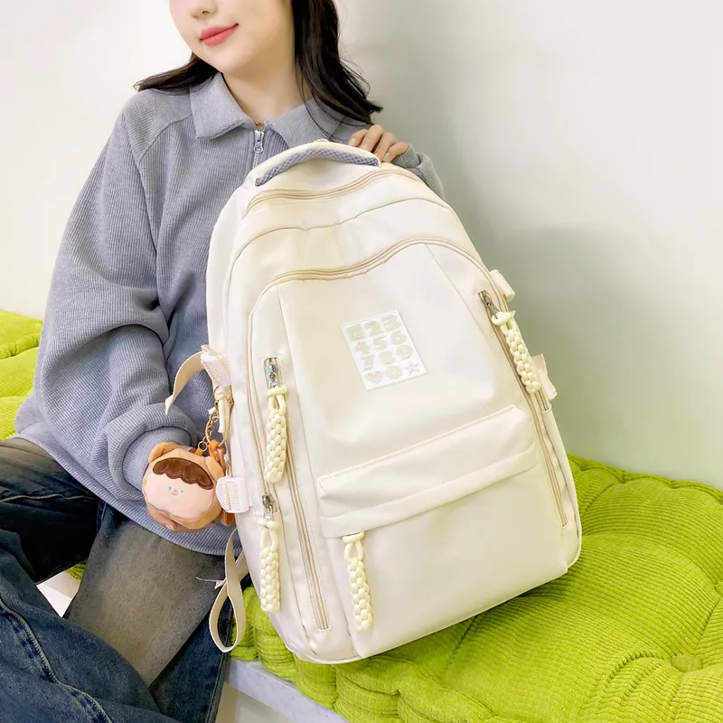 Alcohol Dragon Nylon Backpack Women's Multicolor-13