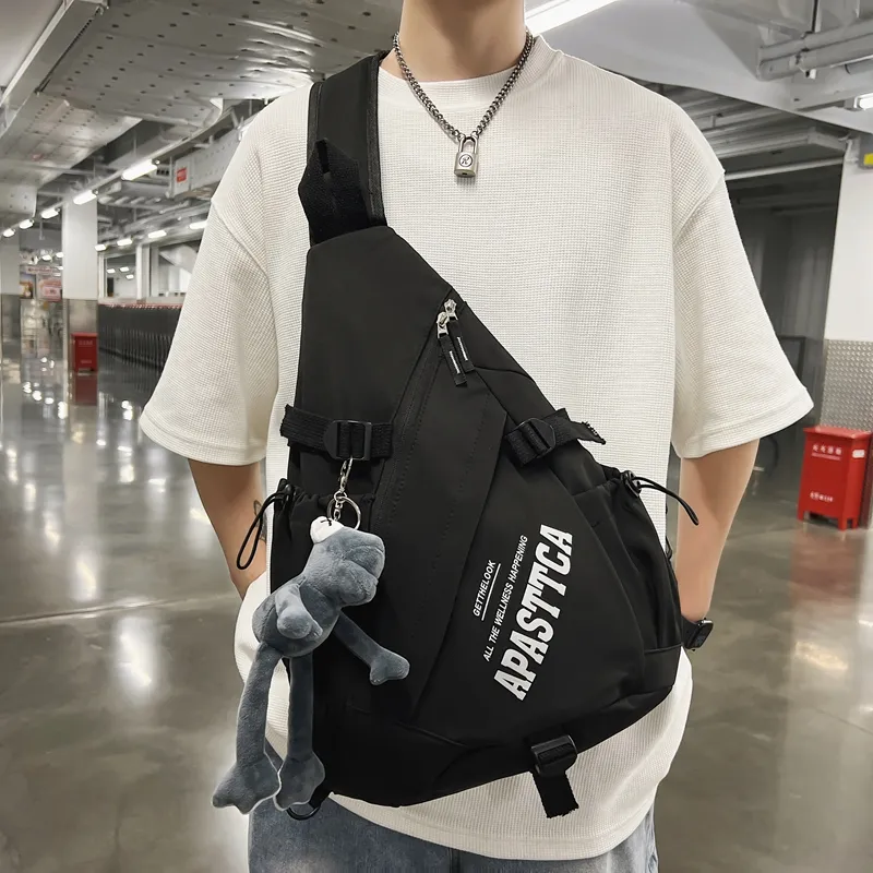 GOBLIN SHARKS 1759 Nylon Crossbody Bag Regular Unisex Black/Red/Green/Gray-12