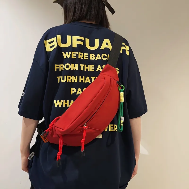Alcohol Dragon Nylon Sling Bag Regular Unisex Black/Khaki/Red/White/Camel-5