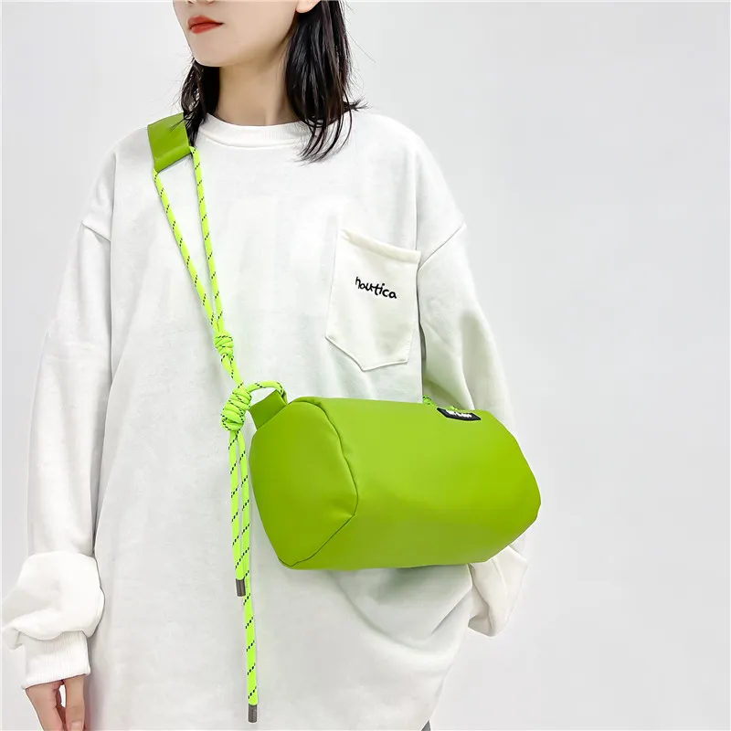 Alcohol Dragon Microfiber Fabric Shoulder Bag Regular Unisex White/Black/Khaki/Green-3