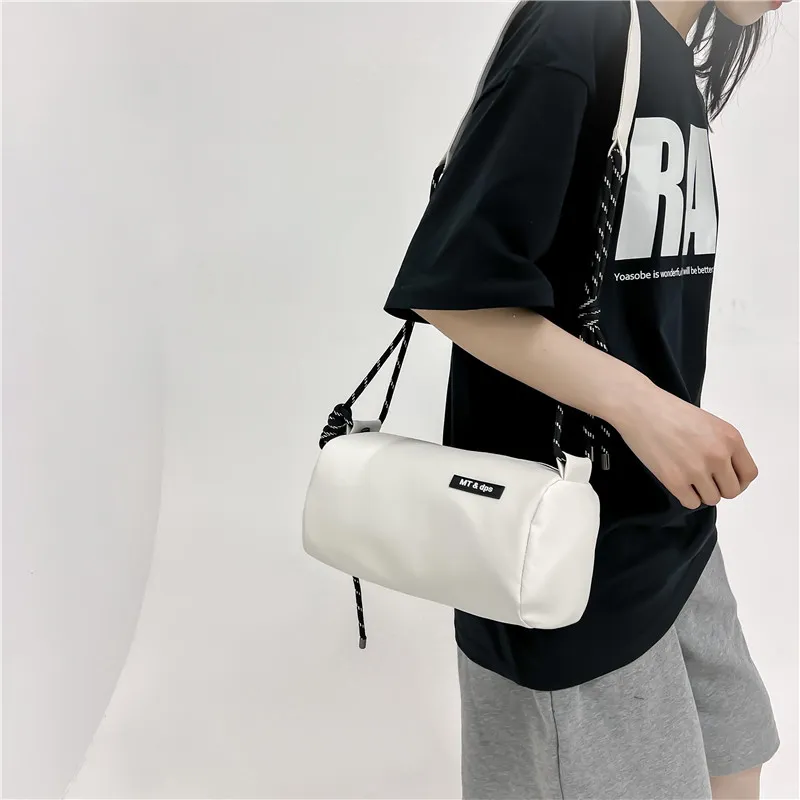 Alcohol Dragon Microfiber Fabric Shoulder Bag Regular Unisex White/Black/Khaki/Green-12