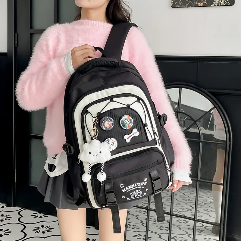 Alcohol Dragon Canvas Backpack Regular Women's Multicolor-6