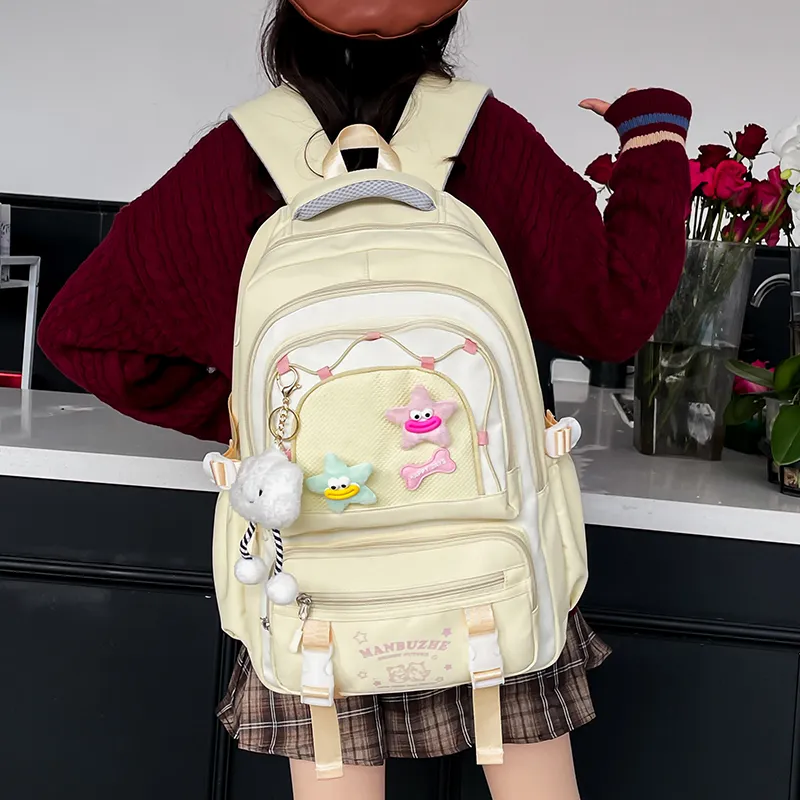 Alcohol Dragon Canvas Backpack Regular Women's Multicolor-10