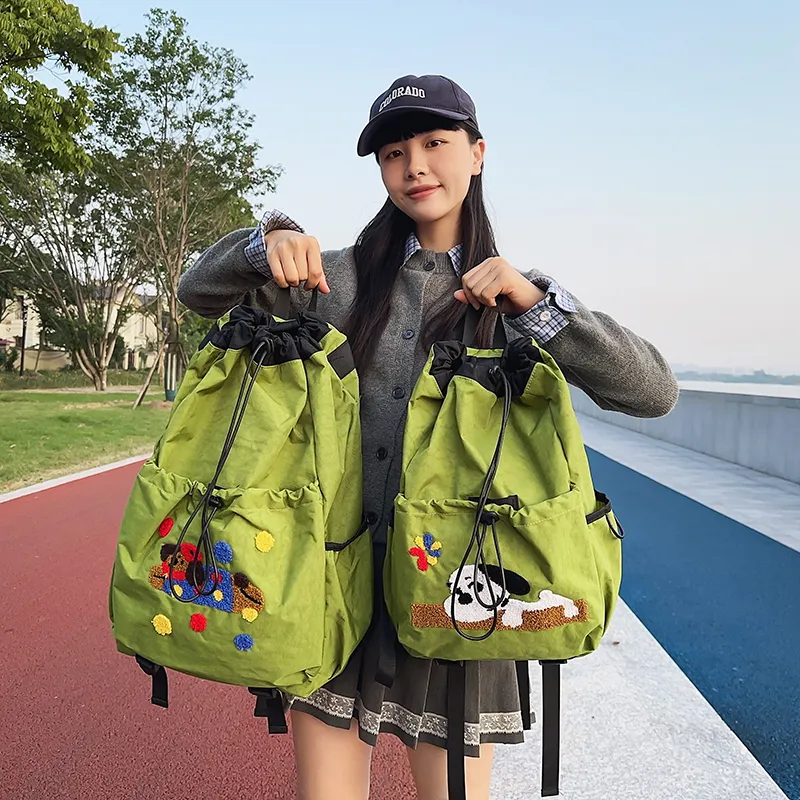 Alcohol Dragon Nylon Backpack Regular Women's Multicolor-16