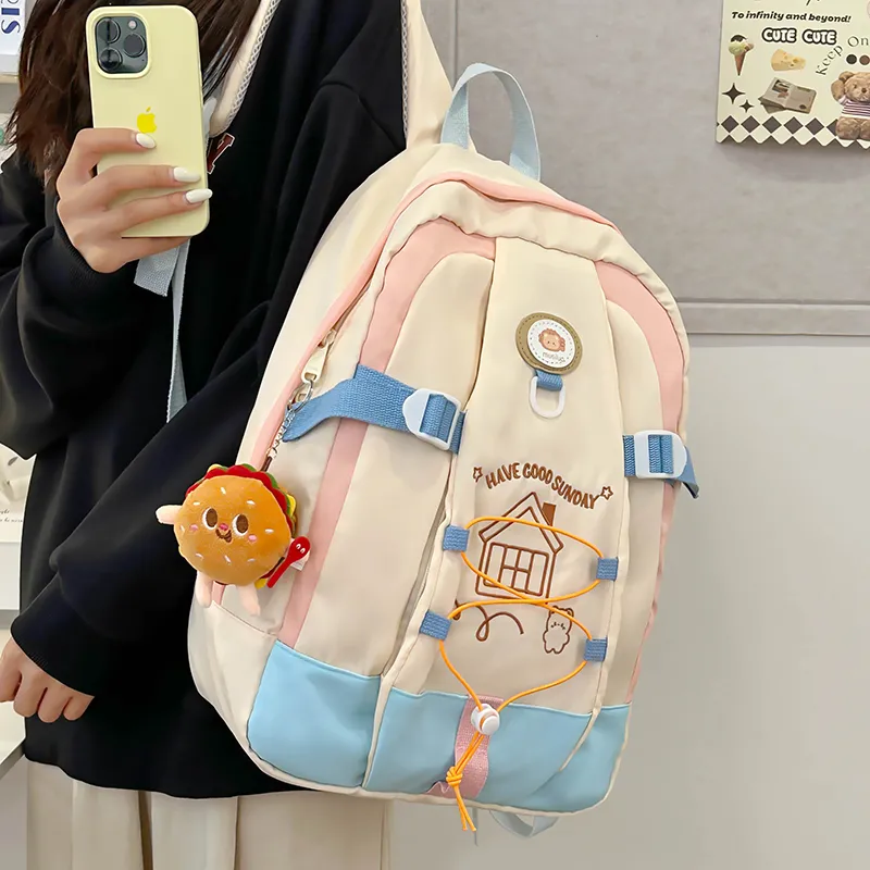 Alcohol Dragon Nylon Backpack Women's Multicolor-22