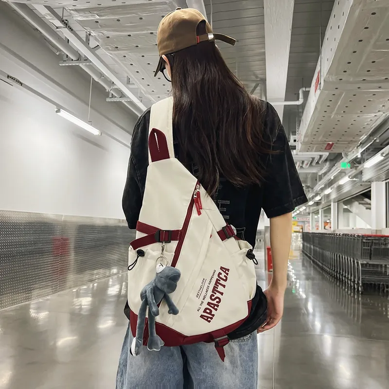 GOBLIN SHARKS 1759 Nylon Crossbody Bag Regular Unisex Black/Red/Green/Gray-21