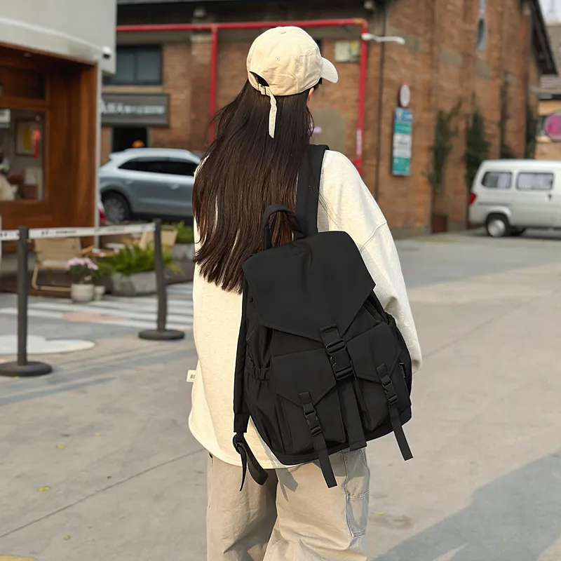 Alcohol Dragon Nylon Backpack Regular Unisex Multicolor-3