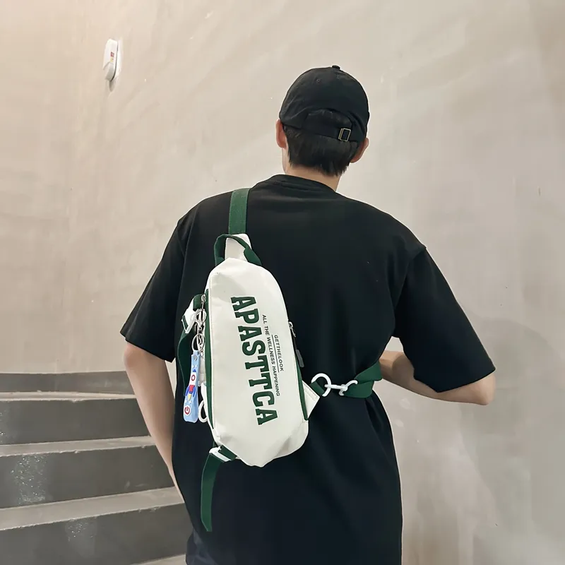 Alcohol Dragon Nylon Sling Bag Regular Unisex White Green/White Red/White Gray/Black-3