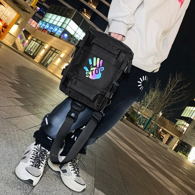 Alcohol Dragon Oxford Sling Bag Regular Unisex Black/Gray-9