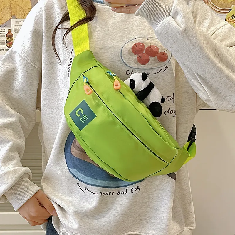 Alcohol Dragon Nylon Fabric Sling Bag Regular Unisex White/Blue/Black/Green/Black White Plaid-34