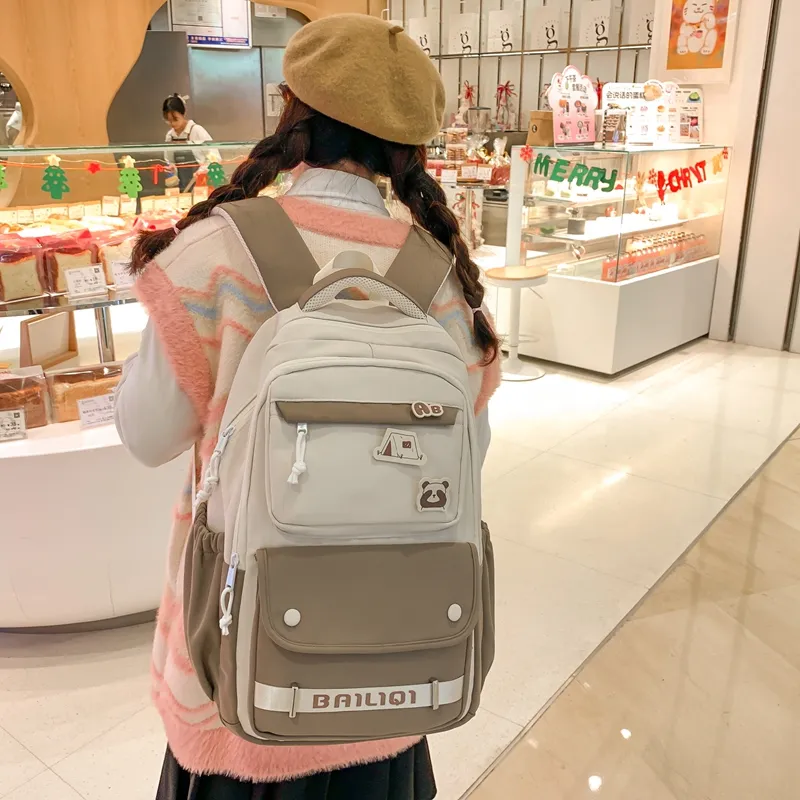 Alcohol Dragon Nylon Backpack Women's Multicolor-17