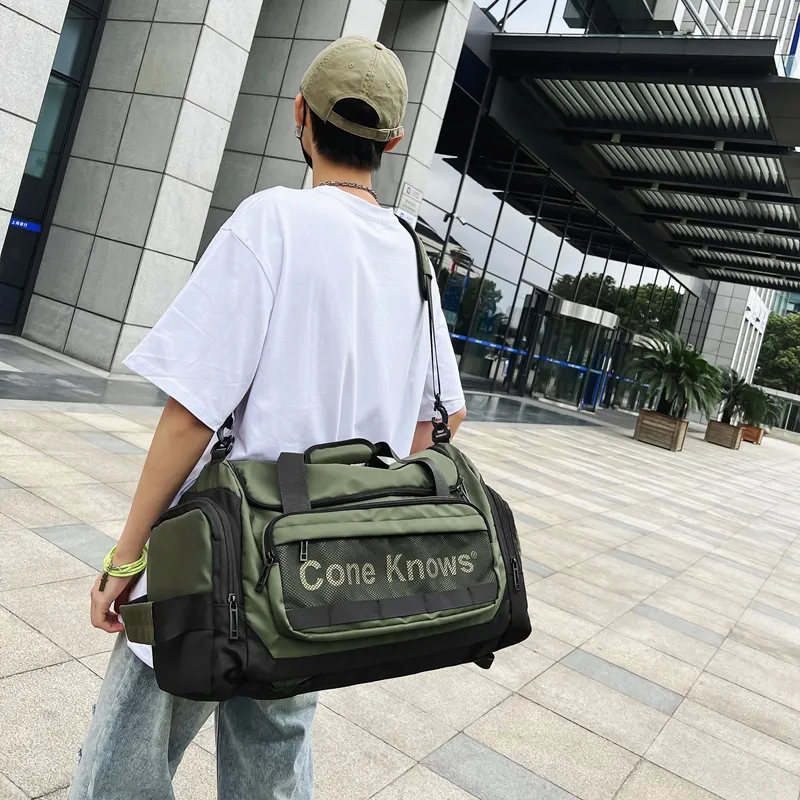 Alcohol Dragon Nylon With Mesh Travel Bag Regular Unisex Black/Gray/Green-3