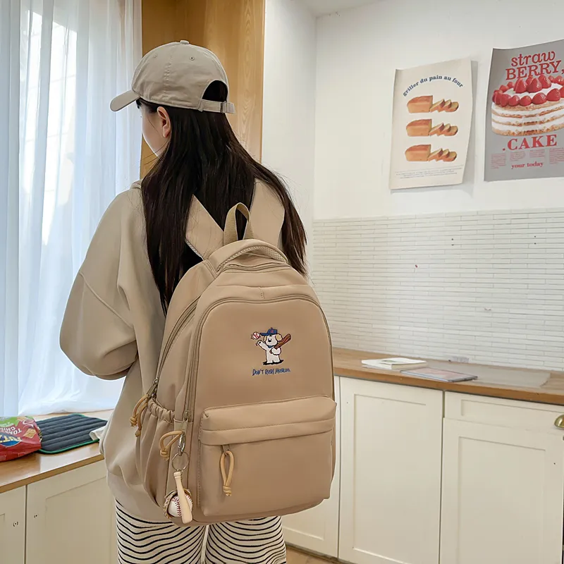 Alcohol Dragon Nylon Backpack Regular Women's Multicolor-28