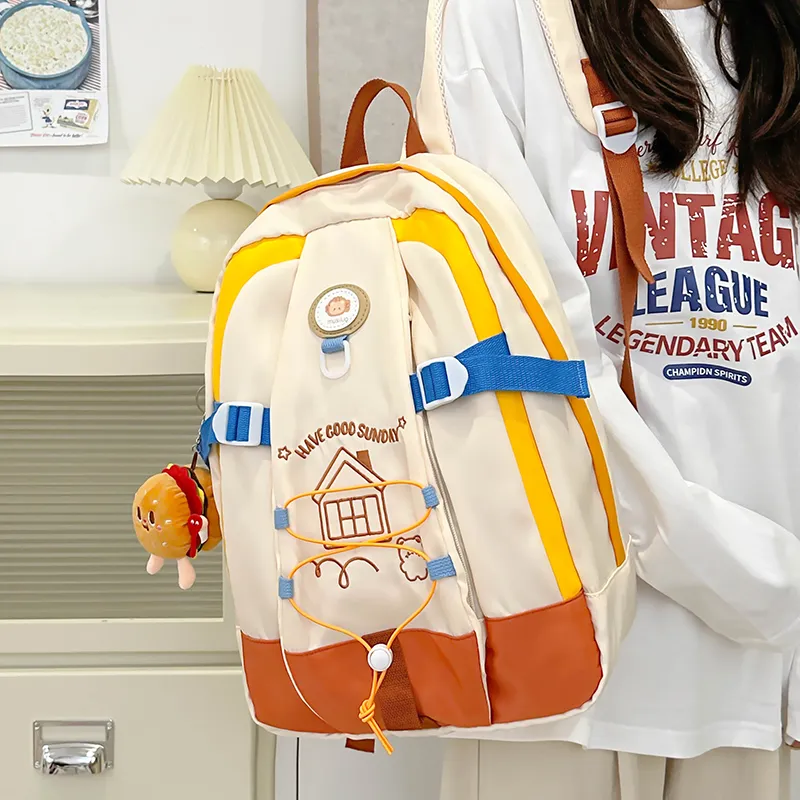 Alcohol Dragon Nylon Backpack Women's Multicolor-7