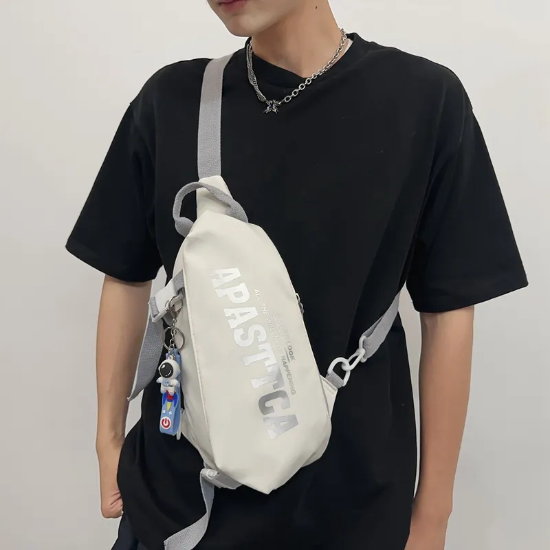 Alcohol Dragon Nylon Sling Bag Regular Unisex White Green/White Red/White Gray/Black-10