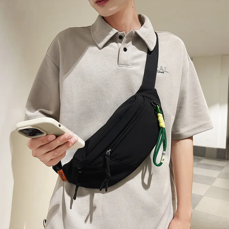 Alcohol Dragon Nylon Sling Bag Regular Unisex Black/Khaki/Red/White/Camel-25