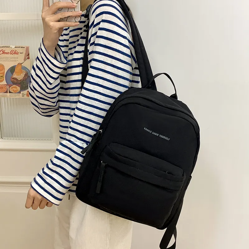 Alcohol Dragon Nylon Fabric Backpack Large Size Women's Multicolor-5