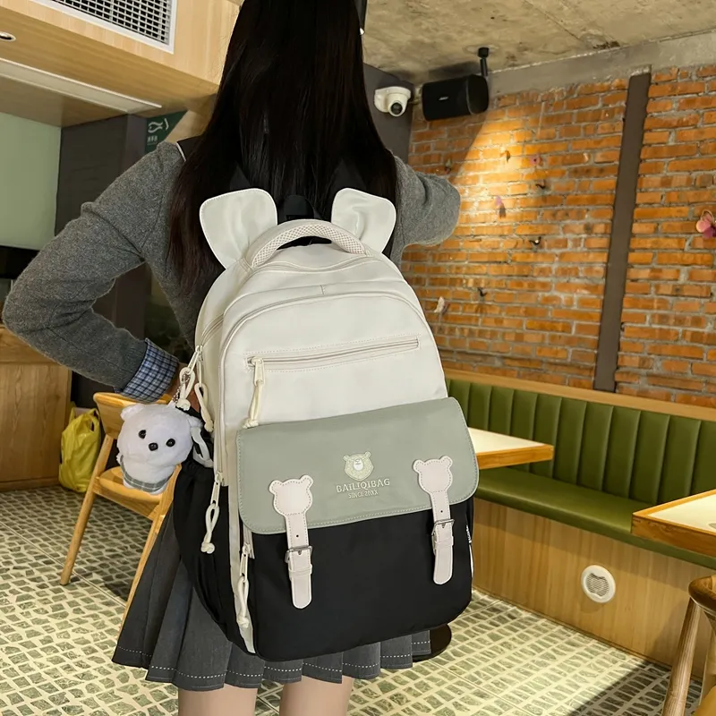 Alcohol Dragon Nylon Backpack Regular Women's Multicolor-1
